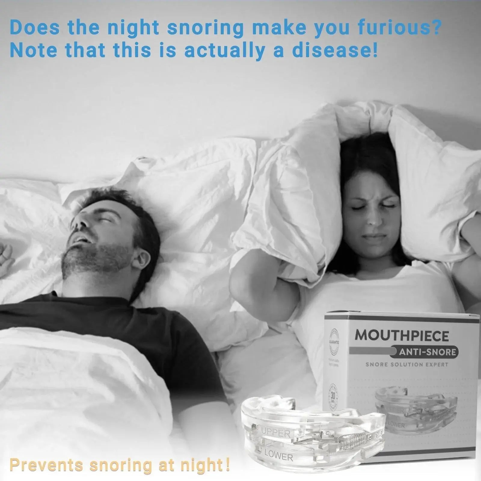 Adjustable Anti-Snoring Mouth Guard Nighttime Teeth Mouthguard Sleeping Bite Guard for Bruxism Stop Snoring