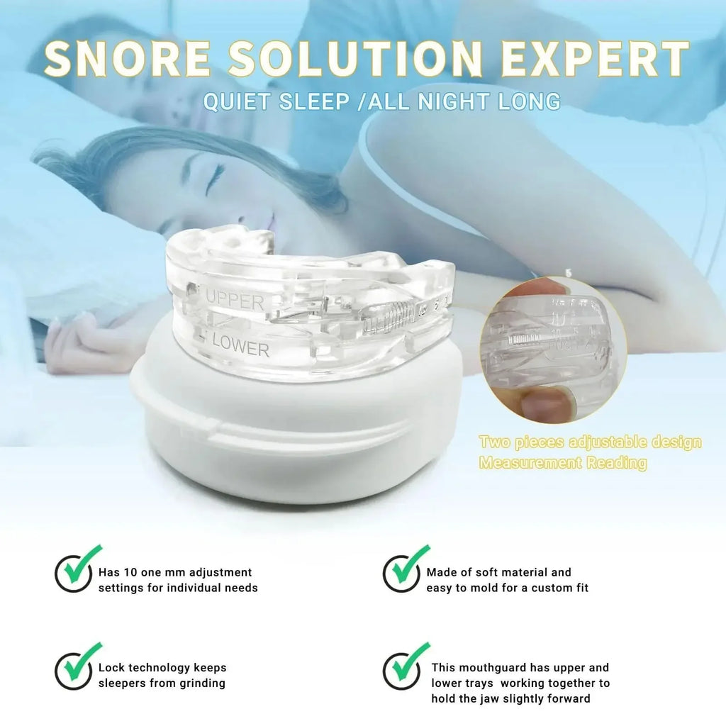 Adjustable Anti-Snoring Mouth Guard Nighttime Teeth Mouthguard Sleeping Bite Guard for Bruxism Stop Snoring